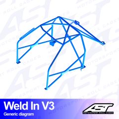 Roll Cage CITROËN AX (Phase 1/2) 5-door Hatchback WELD IN V3