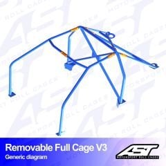 Roll Cage SEAT Leon (1M) 5-doors Hatchback REMOVABLE FULL CAGE V3