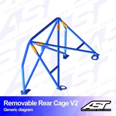 Roll Bar Honda Civic Coupe (EJ1/EJ2) 2 Kapılı Coupe Çıkarılabilir Arka Kafes V2