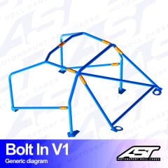 Roll Cage VW Golf (Mk4) 3-doors Hatchback 4Motion BOLT IN V1