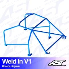 Roll Cage VW Golf (Mk4) 3-doors Hatchback 4Motion WELD IN V1