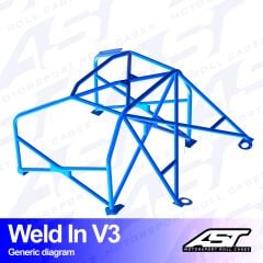 Roll Cage VW Golf (Mk4) 3-doors Hatchback 4Motion WELD IN V3