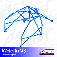 Roll Cage VW Golf (Mk4) 3-doors Hatchback 4Motion WELD IN V3