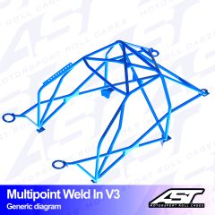 Roll Cage VW Golf (Mk4) 3-doors Hatchback 4Motion MULTIPOINT WELD IN V3