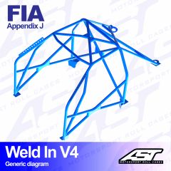 Roll Cage BMW (E30) 3-Series 2-doors Coupe RWD WELD IN V4