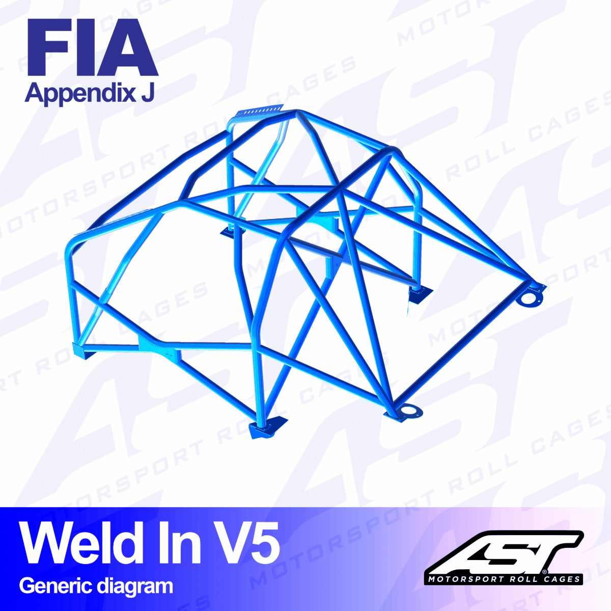 ROLL CAGE ABARTH 500 (312) 3-doors Hatchback WELD IN V5