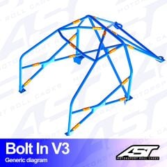 Roll Cage Audi A3 / S3 (8L) 3 Kapılı Hatchback Quattro Civata İle Montaj V3