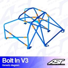 Roll Cage Honda Civic Coupe (EJ8/EM1) 2 Kapılı Coupe Civata İle Montaj V3