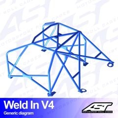 Roll Cage Audi A3 / S3 (8L) 3 Kapılı Hatchback Quattro Kaynak İle Montaj V4