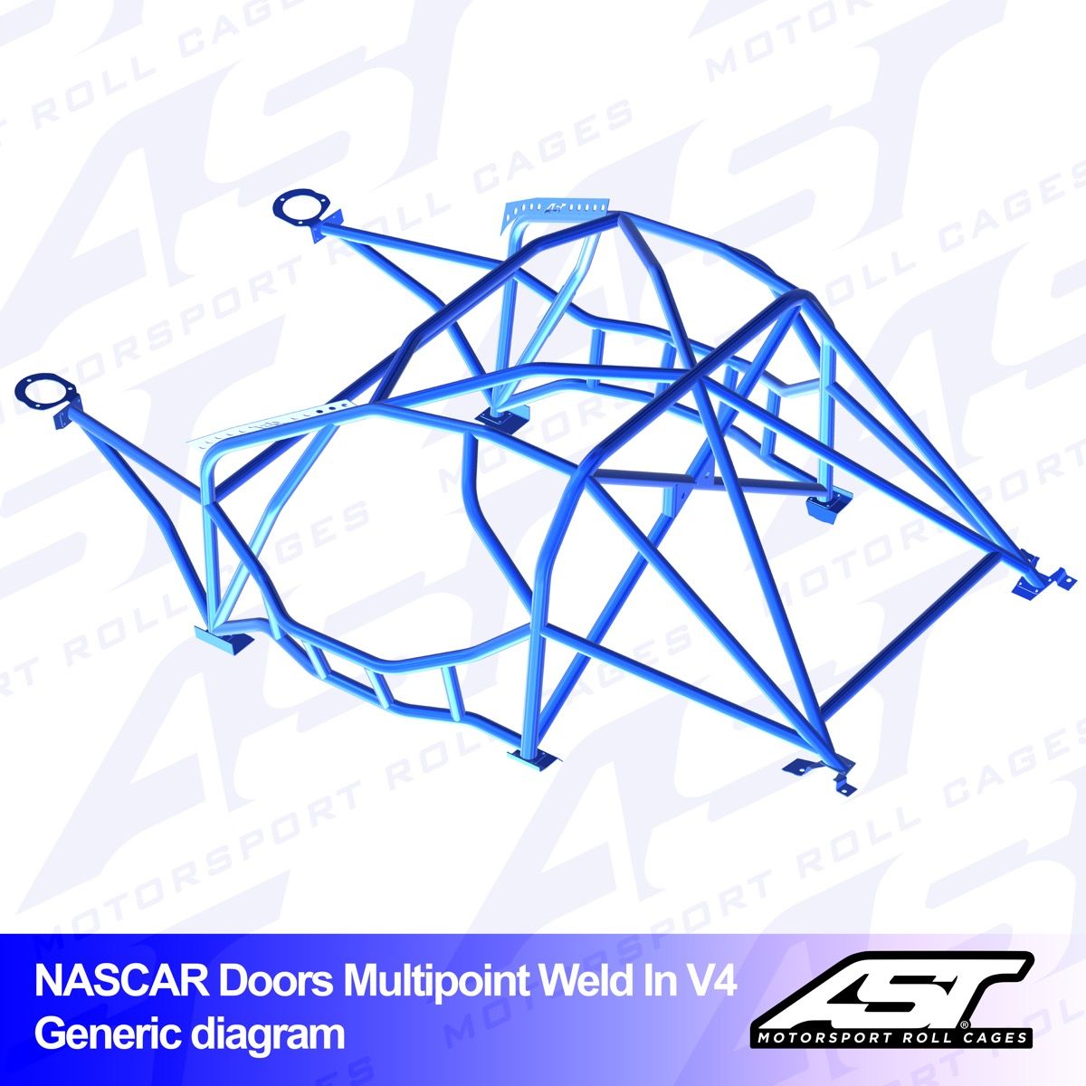 Roll Cage BMW (E34) 5-Series 5-doors Touring RWD MULTIPOINT WELD IN V4 NASCAR-door for drift