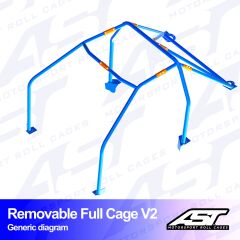 Roll Cage Audi A3 / S3 (8V) 4 Kapılı Sedan Quattro Çıkarılabilir Full Kafes V2