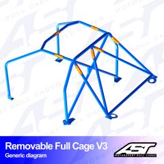 Roll Cage Audi A3 / S3 (8V) 4 Kapılı Sedan Quattro Çıkarılabilir Full Kafes V3