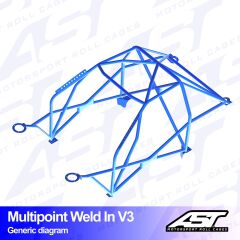 Roll Cage Mazda MX-5 (NA) 2 Kapılı Roadster Çok Noktalı Kaynak İle Montaj V3