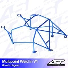 Roll Cage BMW (E30) 3-Series 4-doors Sedan RWD MULTIPOINT WELD IN V1