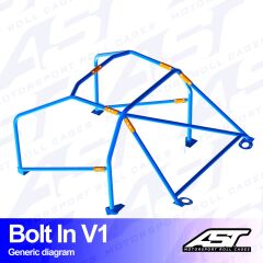 Roll Cage Mini Cooper (R53) 3 Kapılı Hatchback Civata İle Montaj V1