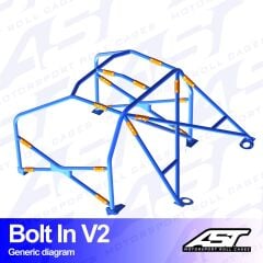 Roll Cage BMW (E30) 3 Serisi 4 Kapılı Sedan RWD Civata İle Montaj V2