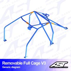 Roll Cage Renault R19 (1/2 Faz) 4 Kapılı Sedan Çıkarılabilir Full Kafes V3