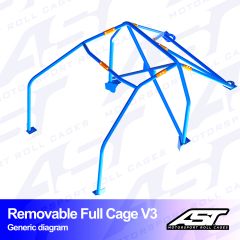 Roll Cage AUDI A3 / S3 (8V) 5-doors Sportback Quattro REMOVABLE FULL CAGE V3