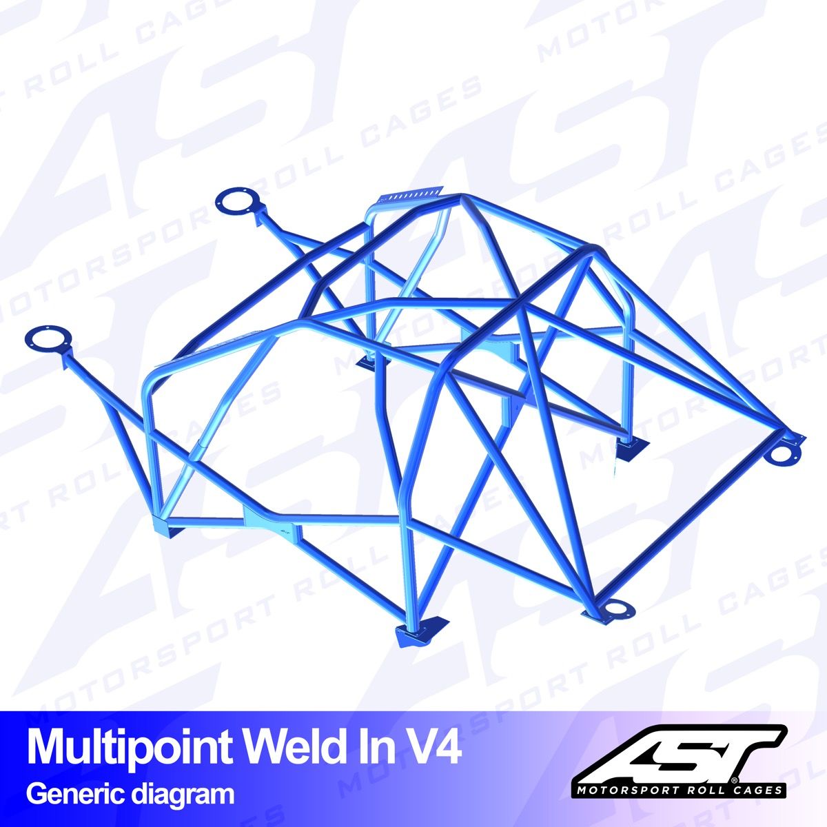 Roll Cage AUDI A3 / S3 (8V) 4-doors Sedan Quattro MULTIPOINT WELD IN V4