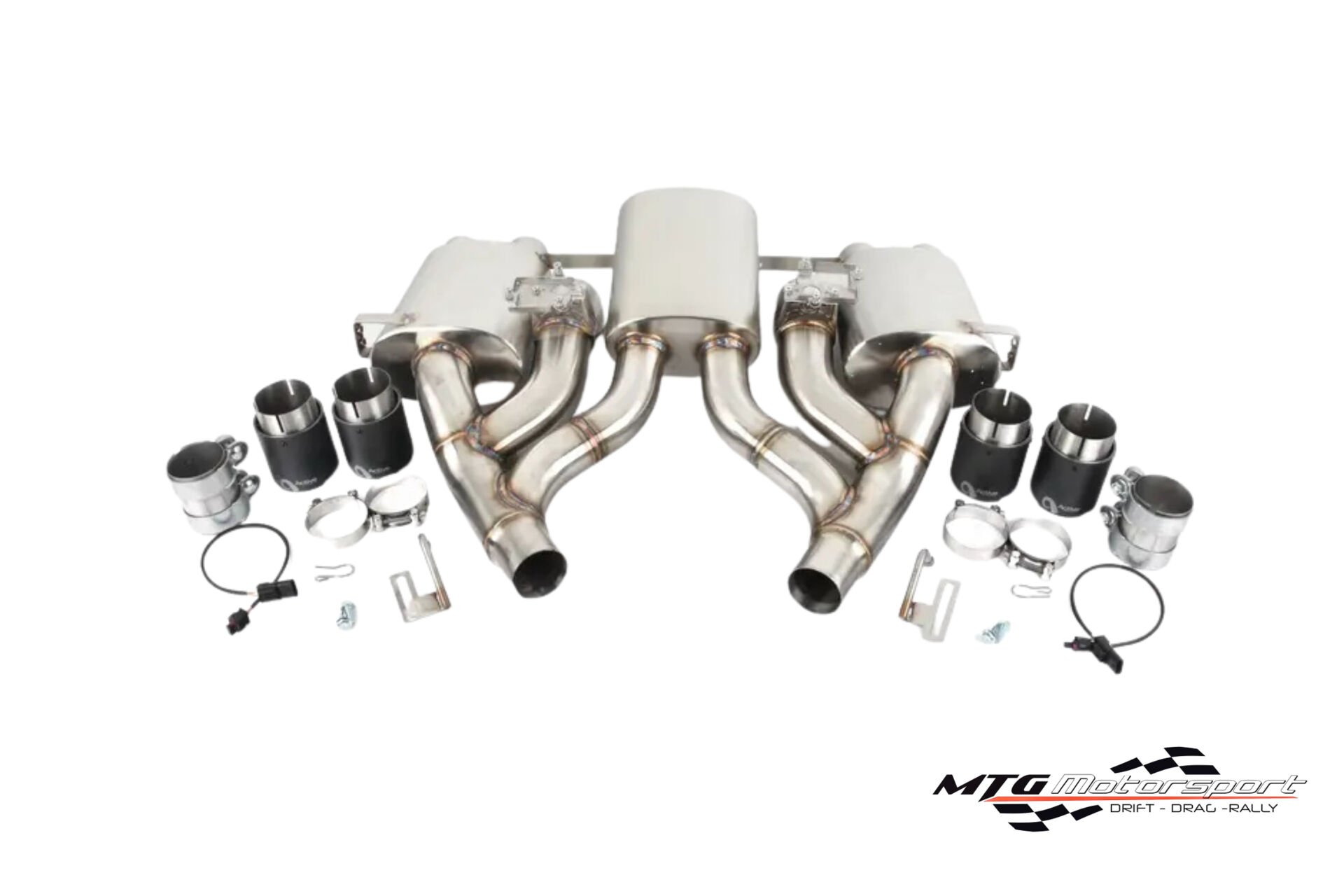 Maad MaxX - F8X BMW M3 & M4 Arka Egzoz Bölümü - 3 Can Valfli - Siyah Uçlar