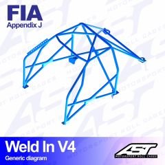 Roll Cage FORD Escort (Mk3/Mk4) 3-doors Coupe WELD IN V4