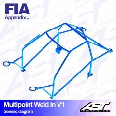 Roll Cage FORD Escort (Mk3/Mk4) 3-doors Coupe MULTIPOINT WELD IN V1