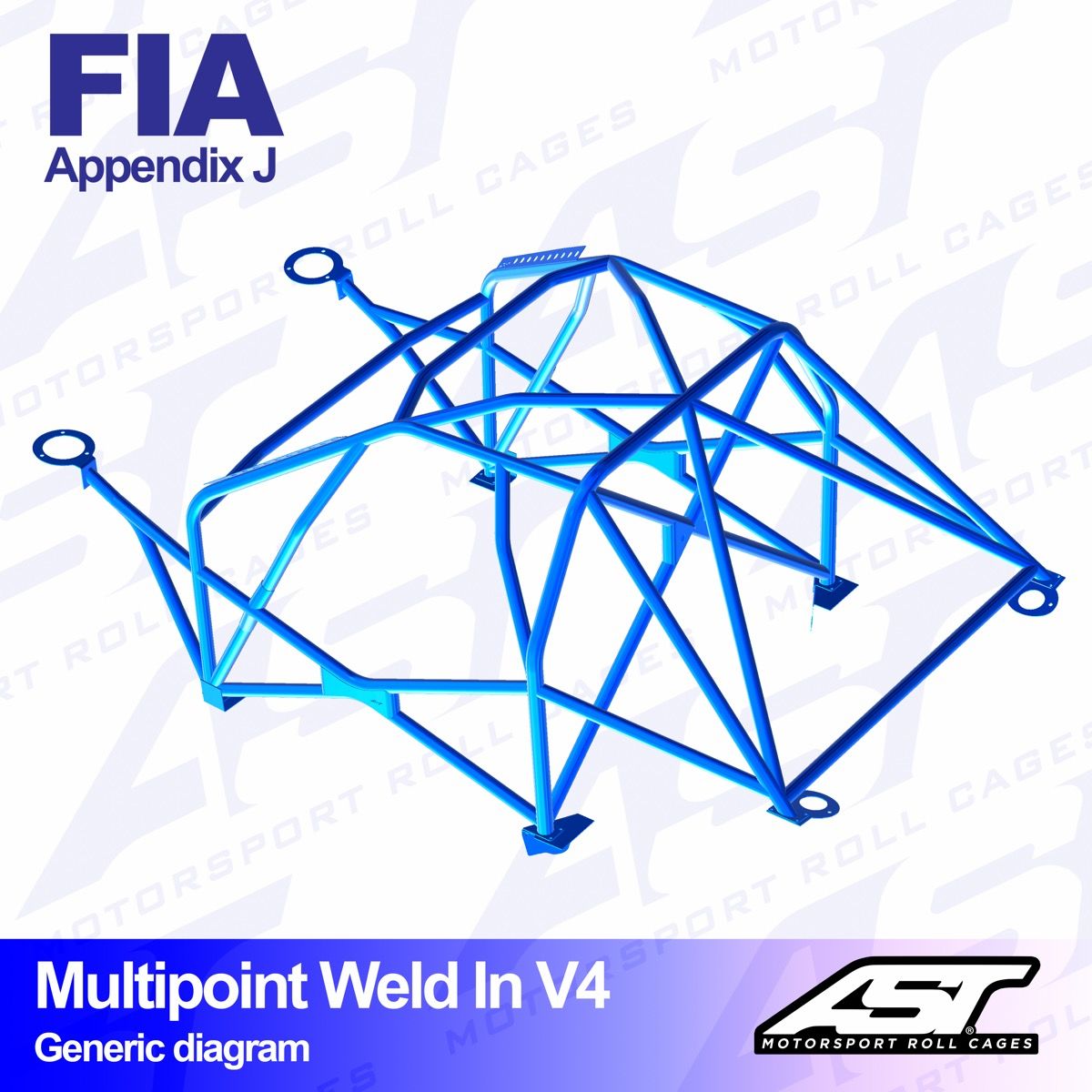 Roll Cage FORD Escort (Mk3/Mk4) 3-doors Coupe MULTIPOINT WELD IN V4