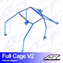 Roll Cage FORD Sierra (MK1/Mk2/Mk3) 3-doors Coupe RWD FULL CAGE V2