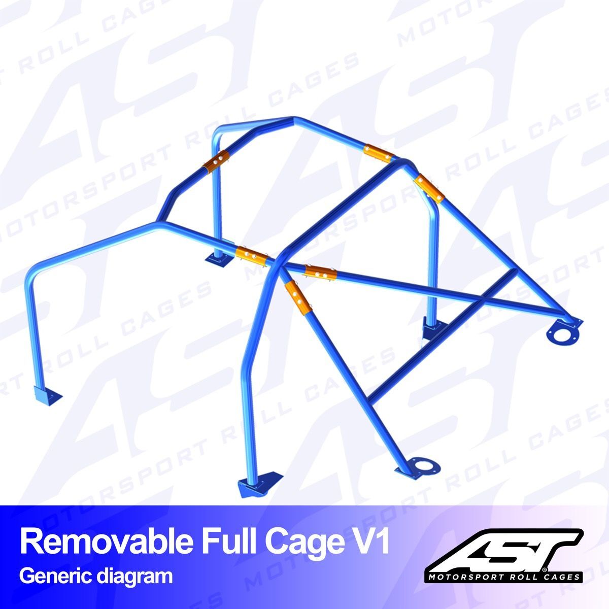 Roll Cage Citroen C2 (1/2 Faz) 3 Kapılı Hatchback Çıkarılabilir Full Kafes V1