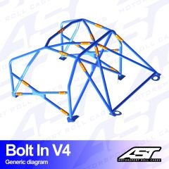 Roll Cage FORD Escort (Mk1) 2-doors Coupe BOLT IN V4