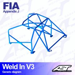 Roll Cage FORD Escort (Mk1) 2-doors Coupe WELD IN V3