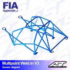 Roll Cage FORD Escort (Mk1) 2-doors Coupe MULTIPOINT WELD IN V3