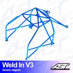Roll Cage VW Golf (Mk4) 3 Kapılı Hatchback 4Motion Kaynak İle Montaj V3