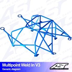 Roll Cage VW Golf (Mk4) 3 Kapılı Hatchback 4Motion Çok Noktalı Kaynak İle Montaj V3
