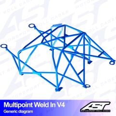 Roll Cage VW Golf (Mk4) 3 Kapılı Hatchback 4Motion Çok Noktalı Kaynak İle Montaj V4
