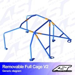 Roll Cage Toyota Supra (Mk3) 3 Kapılı Targa Çıkarılabilir Full Kafes V2