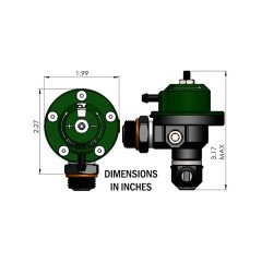 DIRECT MOUNT FUEL PRESSURE REGULATOR RADIUM ENGINEERING 8AN ORB