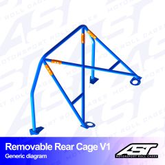 Roll Bar FORD Fiesta (Mk3) (GFJ) 3-doors Hatchback REMOVABLE REAR CAGE V1