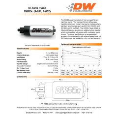 FUEL PUMP DW65C DEATSCHWERKS 9-651-1026 (265LPH), MITSUBISHI LANCER EVO X 2008-2014