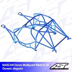 Roll Cage BMW (E34) 5 Serisi 5 Kapılı Touring RWD Çok Noktalı Kaynak İle Montaj V4 Nascar Drift İçin