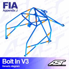 Roll Cage BMW (E36) 3-Series 2-doors Coupe RWD BOLT IN V3