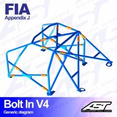 Roll Cage BMW (E36) 3-Series 2-doors Coupe RWD BOLT IN V4