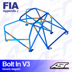 Roll Cage FORD Sierra (Mk1/Mk2/Mk3) 4-doors Sedan RWD/4x4 BOLT IN V3