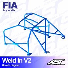 Roll Cage FORD Sierra (Mk1/Mk2/Mk3) 4-doors Sedan RWD/4x4  WELD IN V2
