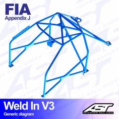 Roll Cage FORD Sierra (Mk1/Mk2/Mk3) 4-doors Sedan RWD/4x4 WELD IN V3