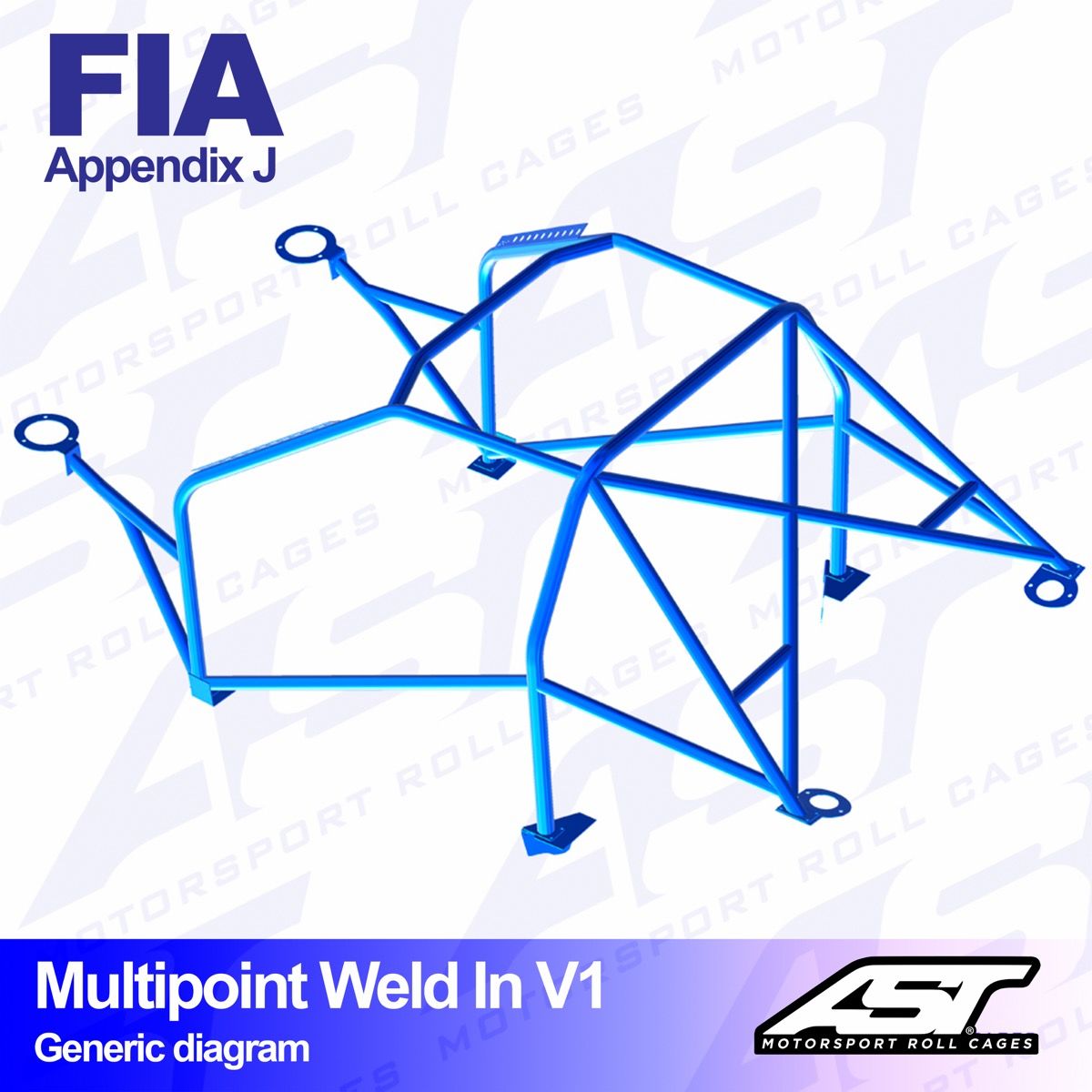Roll Cage FORD Sierra (Mk1/Mk2/Mk3) 4-doors Sedan RWD/4x4  MULTIPOINT WELD IN V1
