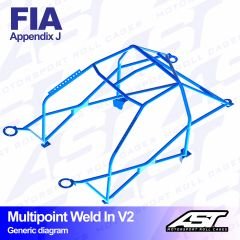 Roll Cage FORD Sierra (Mk1/Mk2/Mk3) 4-doors Sedan RWD/4x4  MULTIPOINT WELD IN V2