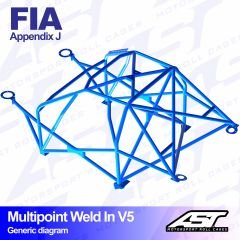 Roll Cage FORD Sierra (Mk1/Mk2/Mk3) 4-doors Sedan RWD/4x4  MULTIPOINT WELD IN V5