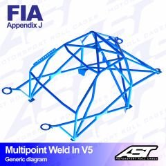 Roll Cage FORD Sierra (Mk1/Mk2/Mk3) 4-doors Sedan RWD/4x4  MULTIPOINT WELD IN V5