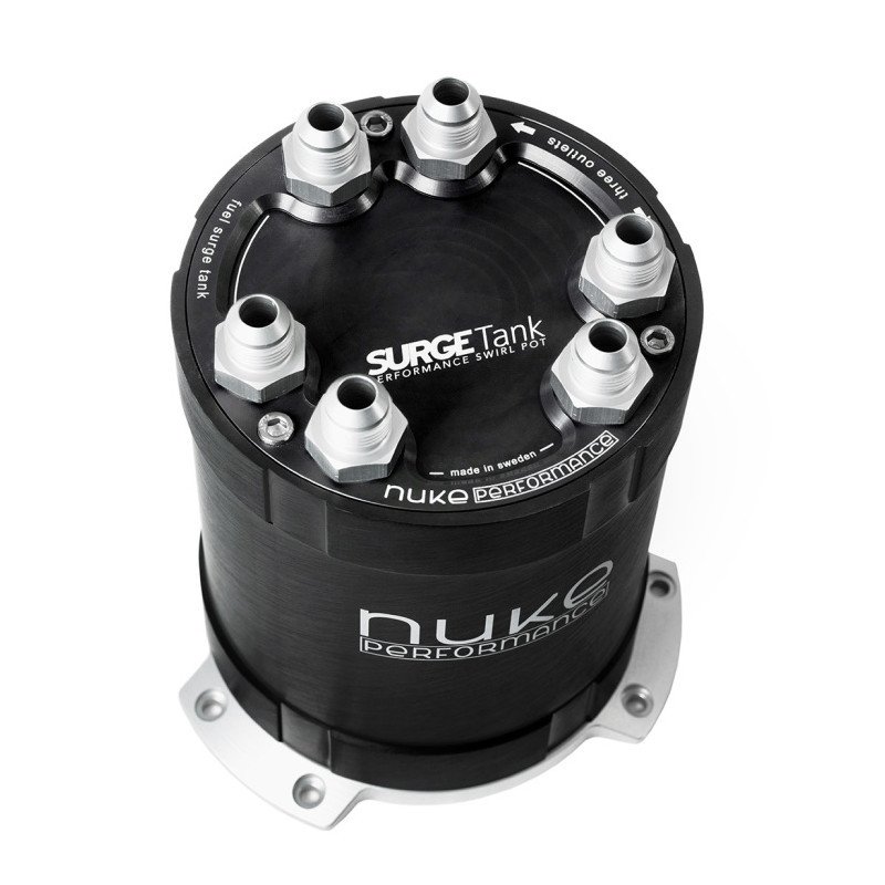 NUKE PERFORMANCE 2G FUEL SURGE TANK 2.0 LITER FOR EXTERNAL FUEL PUMPS